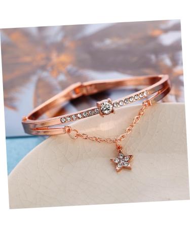 Clispeed Rose Gold & Silver Bicycle Arm Loop Bracelet Set for Women - Stylish Star Hand Decorations - 19.5cm x 1.2cm - Perfect Gift - Buy Online on GoSupps.com