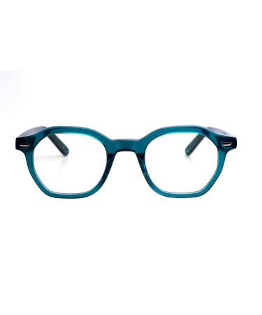 Clarity Manifest Unisex Large Frame Eyeglasses In Green Anti-Reflective Coating Scratch Resistant Blue Light
