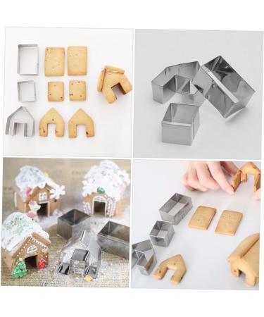 HOMSFOU 5 House Mold Christmas Pastry Mold Holiday Donut Gingerbread House Metal Fondant House Biscuit Sandwich Cutters Cake Stainless Steel Child Cookie 4.5X4CM Silver - Buy Online on GoSupps.com