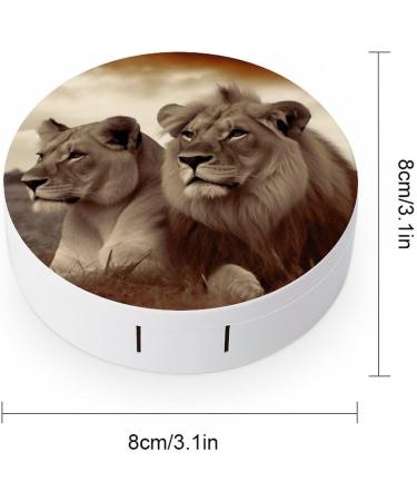 Portable African Lion Contact Lens Case | Travel-Friendly Storage Box for Lenses - Buy Online on GoSupps.com