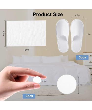 Buy Karells Disposable Terry Slippers - White Hotel & Spa Slippers Set (3 Pairs + 3 Compressed Towels) - Non-Slip Universal Size for Home & Guests - Buy Online on GoSupps.com