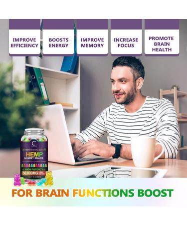 (3 Pack) GPGP Greenpeople Hemp Gummies 60,000mg Extra Strength - 180ct - 100% Natural Hemp Oil Infused Gummies | Promotes Focus, Calm Sleep, and Mood - Buy Online on GoSupps.com