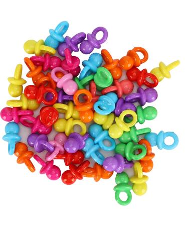 Qukaim Color Acrylic Pacifiers Acrylic Baby Baptism Mini Toys Party Decoration 100pcs