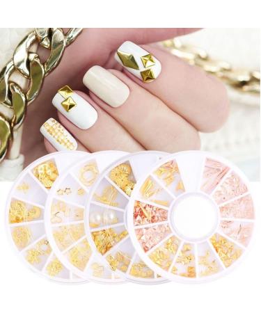 In Wheel Jewelry DIY Decoation Rivet Hollow Seaside Shell Nails Art Studs Gold Silver 3D Metal Decor(YS02) - Buy Online on GoSupps.com