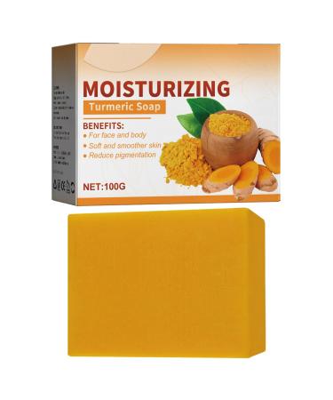 Turmeric Soap for Skin Lightening, 100g Turmeric Face Wash Natural Skin Lightening Exfoliator, Skin Lightening Soap, Turmeric Light Skin Liquid Soap, Cleant
