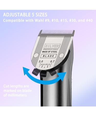 2Pack Adjustable 5 in 1 Replacement Blades Compatible with WAHL Clipper Bravura .Chromado Creativa Figura Dog Clippers for Dogs Grooming-((NOT Compatible Arco Dog Clippers) 2Pack Silver - Buy Online on GoSupps.com