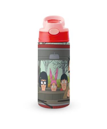 Bob's Drive Burgers Children's Water Bottle Vacuum Insulated Stainless Steel Cup With Straw Toddler Thermoses pink-style 500ml