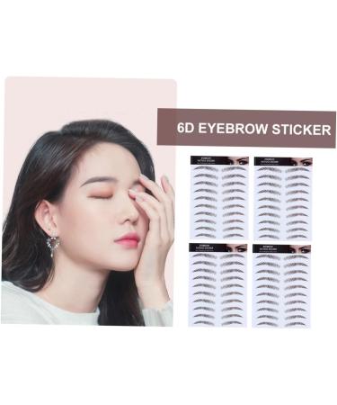 Beatifufu Hair-like Eyebrows 4pcs Eyebrow Stickers Eyebrow Shaping Template Brown Eyebrows Water Transfer Eyebrow Sticker Hair 6d - Buy Online on GoSupps.com