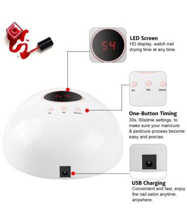 24W UV LED Nail Lamp - Professional Nail Dryer with Vibration Head 12 Lights & Large LCD Display for Salon Quality Manicures - International Shipping - Buy Online on GoSupps.com