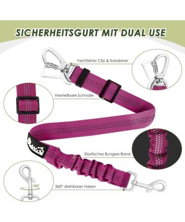 Eyin Dog Harness with Seat Belt for Car - Adjustable & Breathable (Pink L) | 2 Carabin Hooks Safe for Children & Pets Ideal for Trunk Use - Buy Online on GoSupps.com