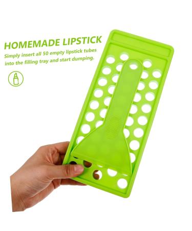 Housoutil 3pcs Lipstick Filling Mold Set - Cosmetic Spatula & Green Molds (25x11cm) for DIY Lipstick Making - Buy Online on GoSupps.com