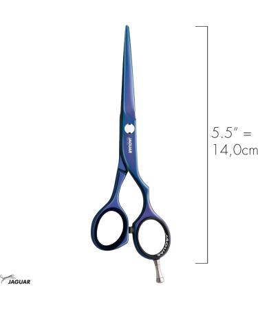 JAGUAR Diamond E TB 5.5 Inch Hairdressing Scissors Offset Design Anti Allergy High Gloss Coating - Titanium Blue - Buy Online on GoSupps.com
