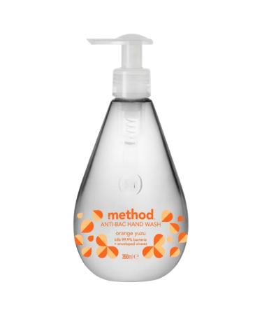 4 x 350ml Antibacterial Hand Wash Orange Yuzu Kills 99.9% Bacteria + Enveloped Viruses (Pack of 1)