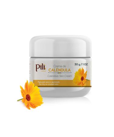 Pili Natural Calendula Cream - Moisturizing Cream for Rough  Dry  or Chapped Skin - Crema de Calendula (1 oz/Unit) 1 Ounce (Pack of 1)