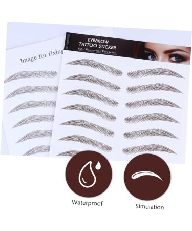 OHPHCALL Authentic Eyebrows 4pcs Eyebrow Stickers Makeup Eyebrow Transfer Brow Shaper Imitation Eyebrow Template 6 Proof 21x15cm Brown - Buy Online on GoSupps.com
