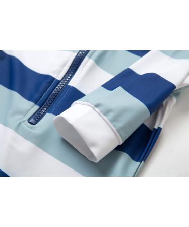 BONVERANO Baby Boys Swimsuit UPF 50+ Long-Sleeve Zipper One Piece - Stripe 2, 12-18 Months - Buy Online on GoSupps.com