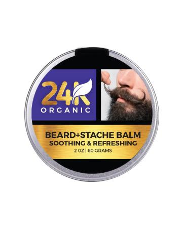 24K Organic Beard Balm | Soothing Leave-in Conditioner | All Natural & Organic Oils for Itching Relief Thickening Softening & Styling - Buy Online on GoSupps.com