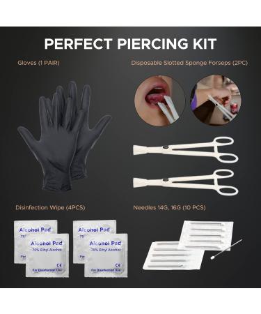 BodyJ4You 36PC PRO Body Piercing Kit | Surgical Steel Nose Septum Ear Cartilage Lip Belly Navel Tragus Eyebrow Jewelry Set with Tools and Gloves - Buy Online on GoSupps.com