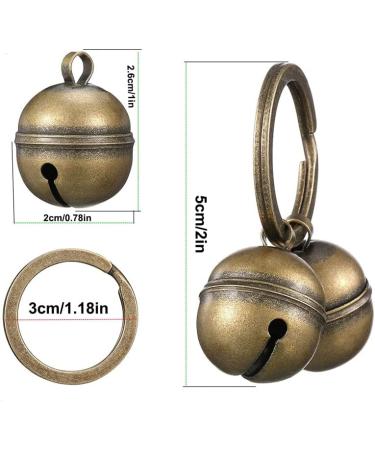 Dog Bells 2 Pairs Super Loud Brass Pet Collar Bells with Clasp Ring Vintage Cat Collar Pendant Copper Bell - Buy Online on GoSupps.com