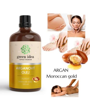 100% Pure Argan Oil - Cold Pressed Vegan & Cruelty Free - Best for Face Body Hair & Nails - 100ml Glass Bottle | Green Idea - Buy Online on GoSupps.com