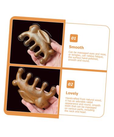 Orfofe Green Sandalwood Massage Comb - Wide Tooth Wooden Scalp Brush for Hair Care | Portable & Comfortable - Buy Online on GoSupps.com