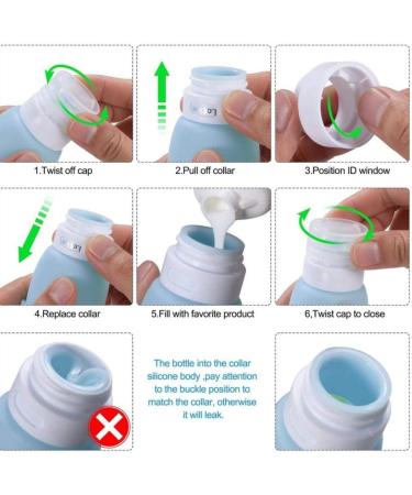 Longsing Travel Size Bottle Silicone Travel Bottle Leak Proof Storage Bottle for Shampoo Cosmetics Lotion Conditioner Shower Gel Solar Oil Cream(Light Blue) - Buy Online on GoSupps.com