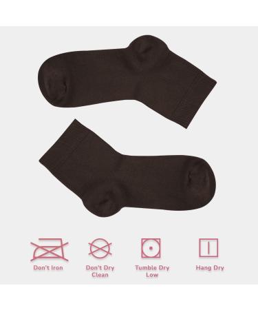 Cosyfeel Women Loose Diabetic Socks | 4-Pack Neuropathy Ankle Socks for Ladies | Super Soft Eco-Friendly Bamboo Material | Durable with Seamless Toe | Multicolour Patterns | 4 Seasons 7-9 1/2 DARK BROWN - Buy Online on GoSupps.com