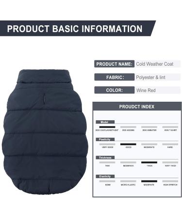 ASENKU Windproof Dog Winter Jacket - Waterproof & Warm Pet Coat for Small, Medium, Large Dogs - Blue (S Size) - Buy Online on GoSupps.com