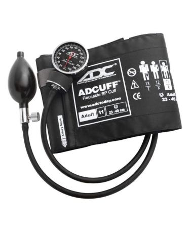 ADC Diagnostix 720 Premium Professional Pocket Aneroid Sphygmomanometer with Adcuff Nylon Blood Pressure Cuff Adult Black Adult Black