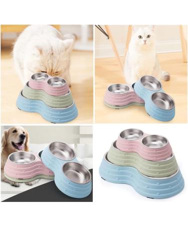 KuTi Kai Double Dog Bowls for Food and Water Premium Removable Stainless Steel Double Bowls with Non-Slip Bottom Non-Spill Dog Food Bowls for Pet and Small Dogs Cats etc (Medium Pink) Medium Pink - Buy Online on GoSupps.com