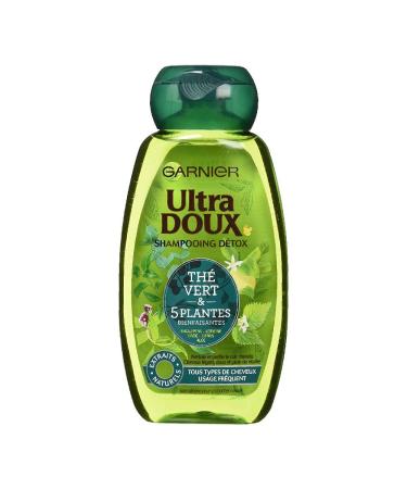 Garnier Ultra Doux Detox Shampoo for All Hair Types 5 Plants & Green Tea 250 ml - Pack of 3