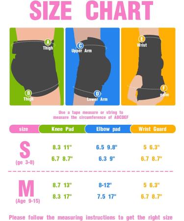 Merkapa Knee Pads Elbow Pads Wrist Guards 3 in 1 Protective Gear for Kids Black Medium - Buy Online on GoSupps.com