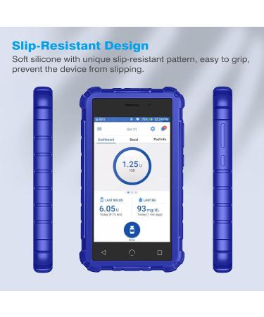 Medmax Omnipod Dash PDM Case | Shockproof Anti-Slip Silicone Cover | Durable Protection for Diabetes Manager (Navy Blue) - Buy Online on GoSupps.com