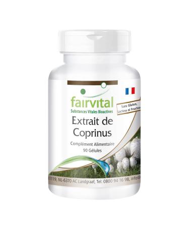 Fairvital | Coprinus 500mg VEGAN - Highly dosed - 90 capsules - mushroom extract standardized to polysaccharides 30%