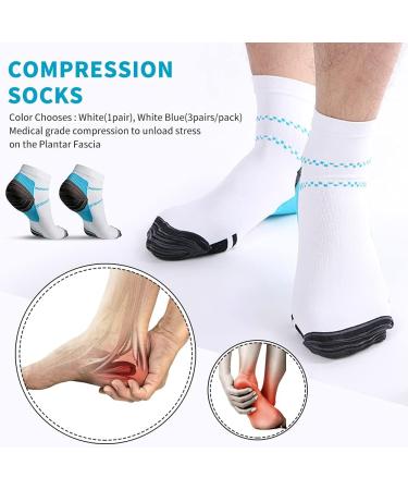 Compression Plantar Fasciitis Socks - 3-Way Pack for Men & Women | Pain Relief & Support for Heel Arch & Ankle - Buy Online on GoSupps.com