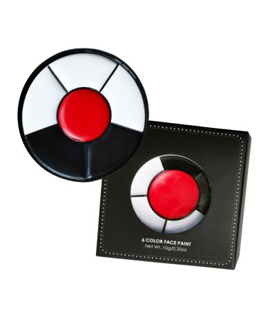 Clown Makeup Kit Face Paint Clown Wheel Black White Red Eye Black Football Softball Baseball Sports Professional Halloween Joker Zombie Skeleton Vampire Makeup