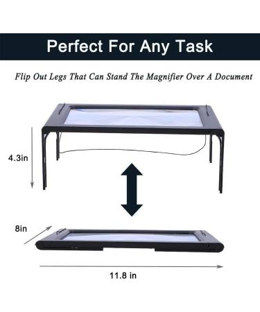 Portable 3X Handheld Illuminated Magnifier Multifunction Hands-Free Large Rectangular Full-Page Magnifier LED Lighted Illuminated Foldable 3X Desktop Portable for Books M Full of Stars - Buy Online on GoSupps.com