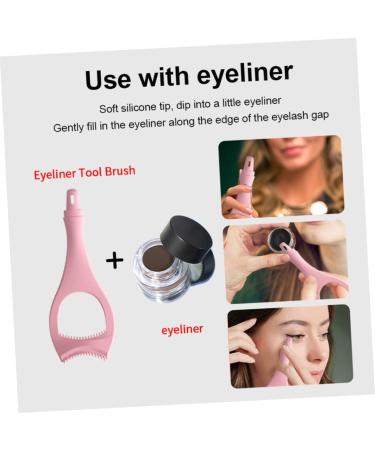 Angoily 3pcs Eyeliner Auxiliary Artifact Eyelash Brush Silicone Makeup Brush Women Make up Tools Miss 15X4.5CMx3pcs Pinkx3pcs - Buy Online on GoSupps.com