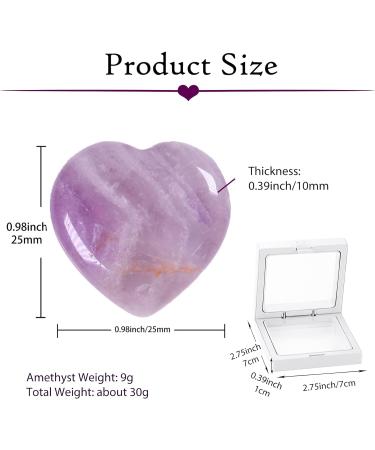 Amethyst Crystal Heart Worry Stone - Quartz Healing Chakra Gem for Jewelry Making & Reiki Therapy - Buy Online on GoSupps.com