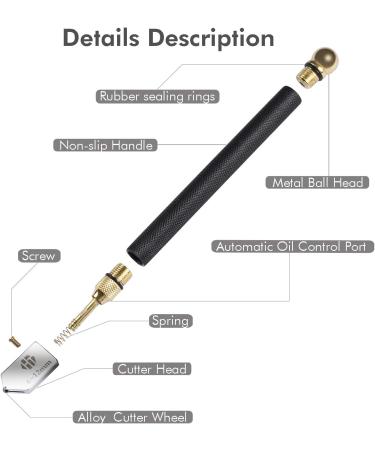 Glass Cutter Tool 2mm-20mm with Automatic Oil Feed for Mirrors, Tiles, Mosaic - Includes Glass Cutting Oil - Buy Online on GoSupps.com
