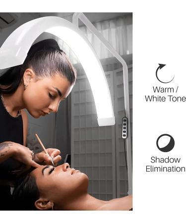 Toyshi Eyelash LED Half Moon Floor Lamp - Perfect Lighting for Beauty, Skincare, Lashes, Eyebrows, and Content Creation (White) - Buy Online on GoSupps.com