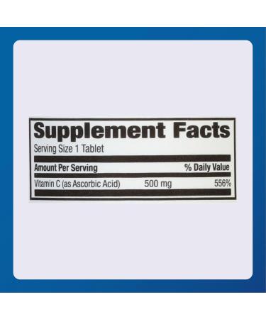 MAJOR Vitamin C-500 mg Ascorbic Acid - Vitamin C Tablets - Dietary Supplement - 100 Count (1 Pack) - Buy Online on GoSupps.com