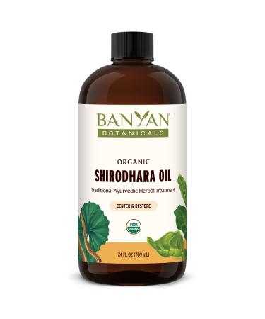 Banyan Botanicals Shirodhara Oil – Organic Massage Oil for Relaxation – Calming & Therapeutic Massage Oil with Bhringaraj Gotu Kola & Shatavari – 24 oz – Non GMO Sustainably Sourced Abhyanga Oil