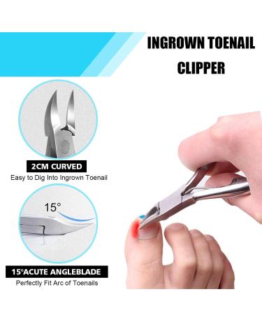 Dualeco Ingrown Toenail Tool Kit - 9PCS Stainless Steel Clipper Set for Ingrown & Thick Nails - Professional Grade Manicure Pedicure Tool - Buy Online on GoSupps.com