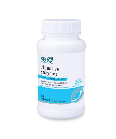 Klaire Labs SFI Health Digestive Enzymes - Gut Health Supplements with Lipase, Amylase & Protease Enzymes for Digestion - Aid Nutrient Absorption - Help Occasional GI Discomfort (180 Capsules)