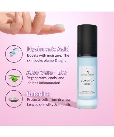 Hyaluronic Acid Serum with ORGANIC Aloe Vera - NATURAL COSMETICS VEGAN - Highly Concentrated - 30ml - Intensive Moisturising Face Care - Buy Online on GoSupps.com