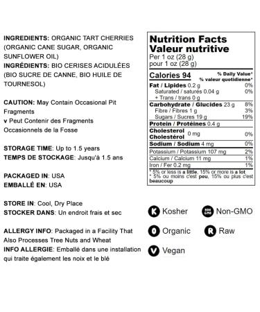 Organic Dried Tart Cherries 1lb | Lightly Sweetened & Pitted | Non-GMO, Kosher, Unsulfured | Sour Bulk Cherries - 1lb Pack - Buy Online on GoSupps.com