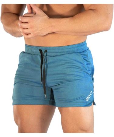 Men's Solid Blue Swim Trunks | Drawstring Sports Shorts with Pockets | 3XL - Buy Online on GoSupps.com