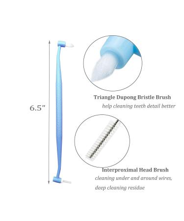 HRASY 4 Pieces Orthodontic Toothbrush Double-Ended Interspace Brush for Braces - Tiny Soft Trim Head - Teeth Detail Cleaning - 4 Colors - Buy Online on GoSupps.com