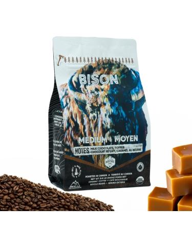 Canadian Heritage Roasting Company Coffee - Bison - Medium Whole Bean Coffee - Tasting Notes Of Toffee Milk Chocolate And Caramel - Perfect For French Press Drip Pour Over - 340g Bison - Toffee Milk Chocolate Caramel 340 g (Pack of 1)